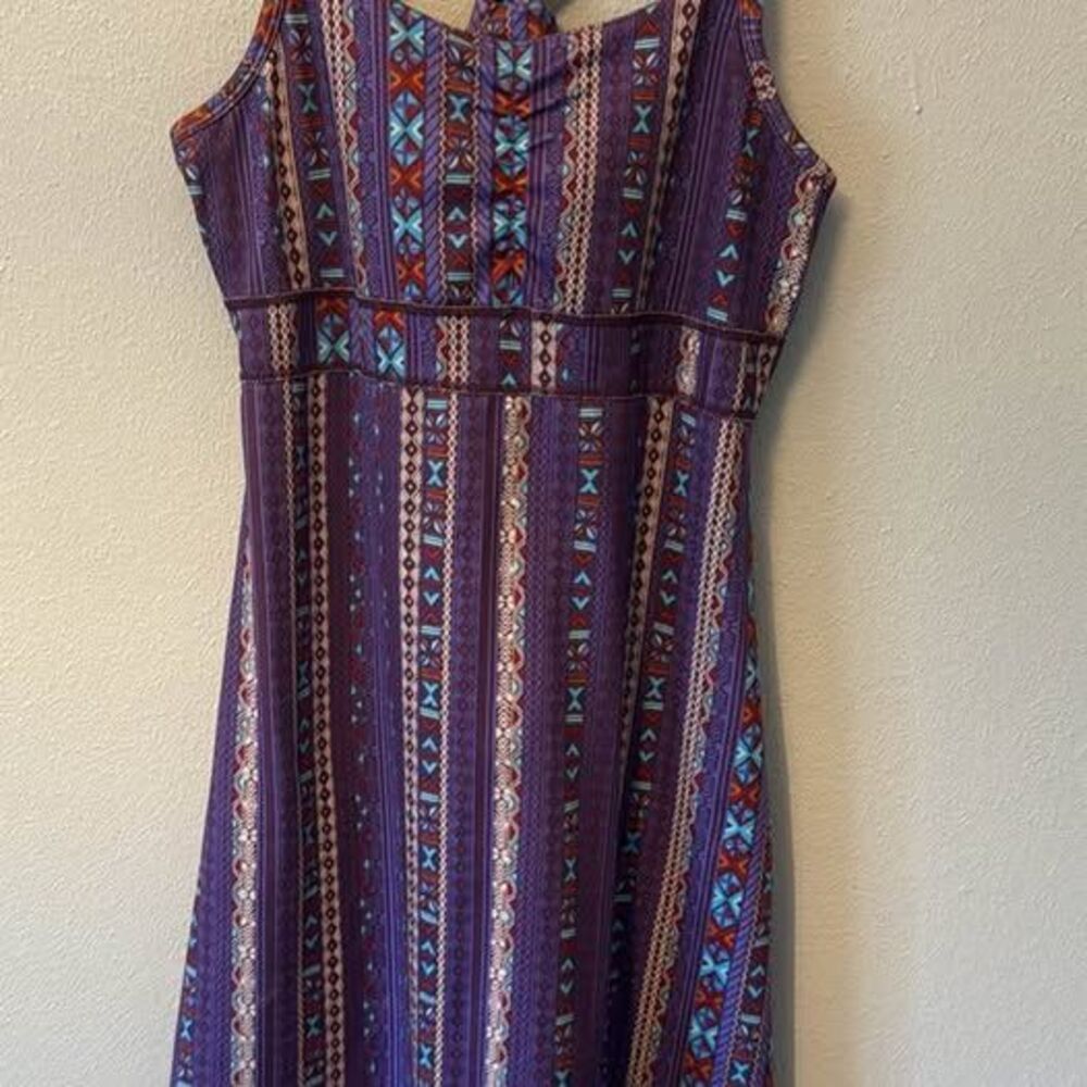 Marmot athletic dress built in shelf bra purple geometric pickleball outdoors